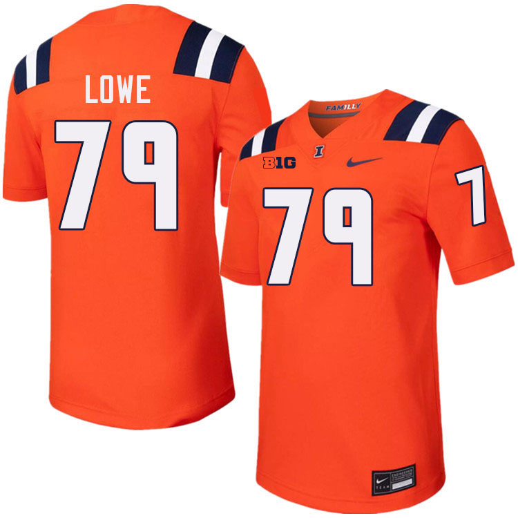 #79 Vederian Lowe Illinois Fighting Illini Football Jersey,Uniforms-Orange